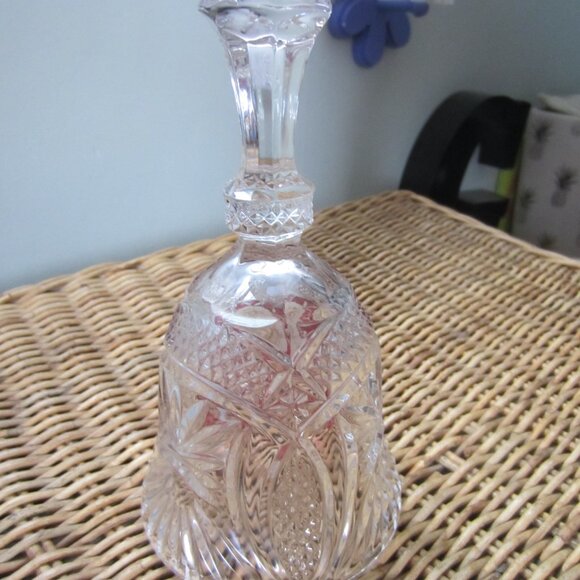 Vintage HOFBAUER Lead Cut Crystal 7.25” Bell Ruby Red Flower/RARE FIND - Picture 2 of 3